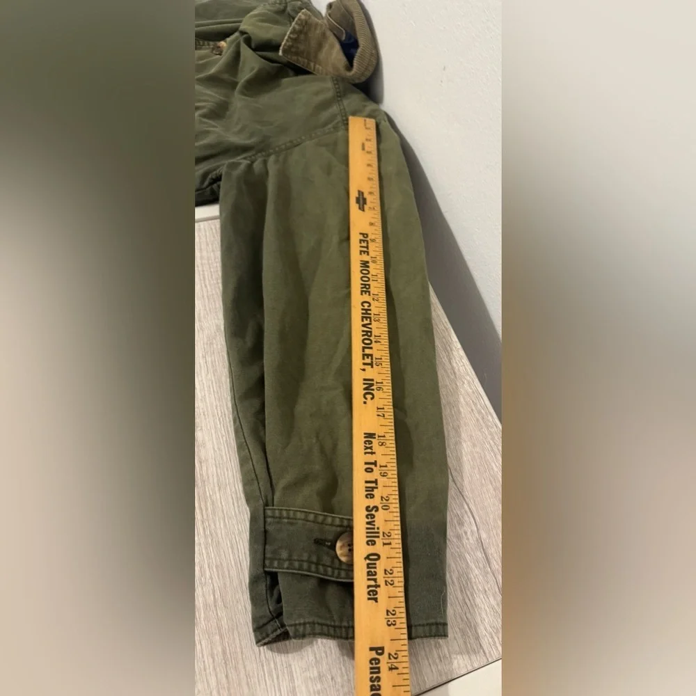Vintage Gap Chore Field Jacket Olive Green Corduroy Cuffs Collar *NO SIZE TAG* - Picture 8 of 9